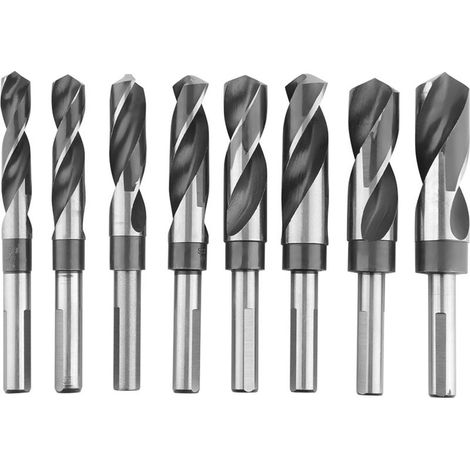 Juego de 8 brocas helicoidales HSS-Co, 14 mm, 16 mm, 18 mm, 19 mm, 21 mm, 22 mm, 24 mm, 25 mm. Brocas profesionales para metal y acero inoxidable. (1/5)