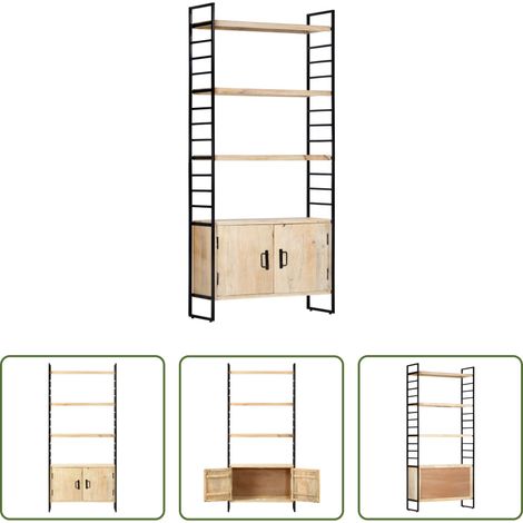 vidaXL Étagères industrielles - Bibliothèque à 4 niveaux 80x30x180 cm Bois de manguier massif (1/5)