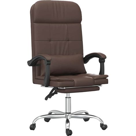 Maison Exclusive - Bürostuhl mit Massagefunktion Braun Kunstleder (1/5)