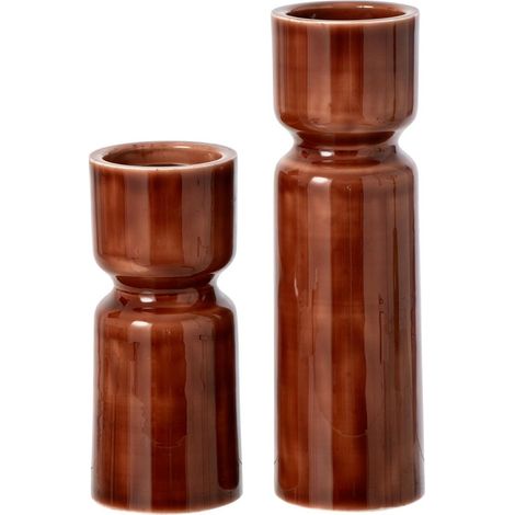 Lot de 2 Chandeliers Design "Enn" 35cm Marron (1/3)
