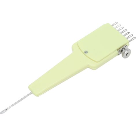 Soporte de plástico para máquina de tejer, herramienta de transferencia de acero inoxidable con 7 agujas para máquina de coser y tejer.