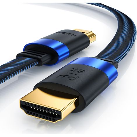 Primewire 8k HDMI Kabel 2.1 - Flachbandkabel Ultra High Speed II Ethernet, 8K UHD II, 3D TV, eARC, HDR10+ 120 Hz mit DSC, 7680 x 4320, Verlegekabel - 1,5m