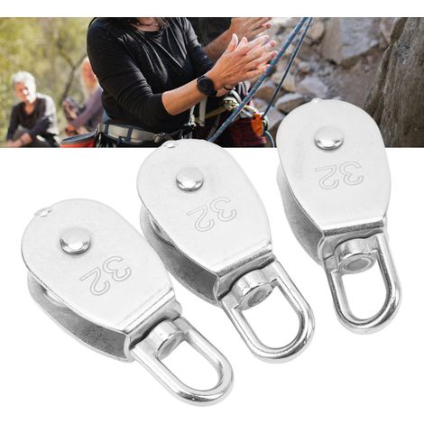 Verkauf von 3 M32 Einzelrollen aus Edelstahl 304 für Kräne, Leitern, Aufzüge, Fitnessgeräte, Werkstattaufzüge mit einer Tragfähigkeit von 250 kg. (1/5)