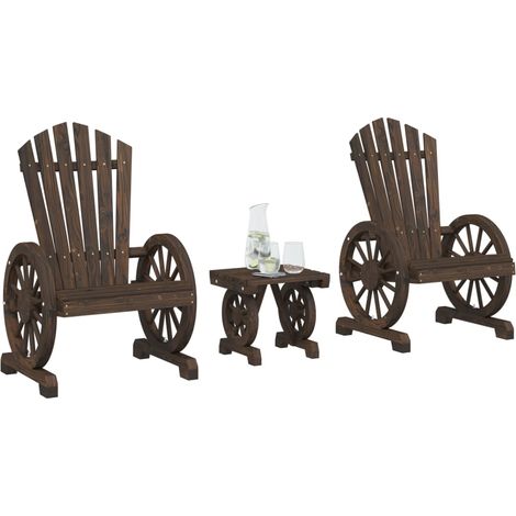 Set Salotto da Giardino 3 pz in Legno Massello di Abete vidaXL (1/5)