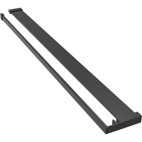 vidaXL Estante para pared de ducha aluminio negro 118 cm (1/2)