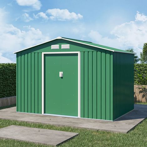 Casetta da giardino in acciaio zincato verde scuro 2 77x1 95x1 93 m 65kg 4 8 metri quadri (1/4)