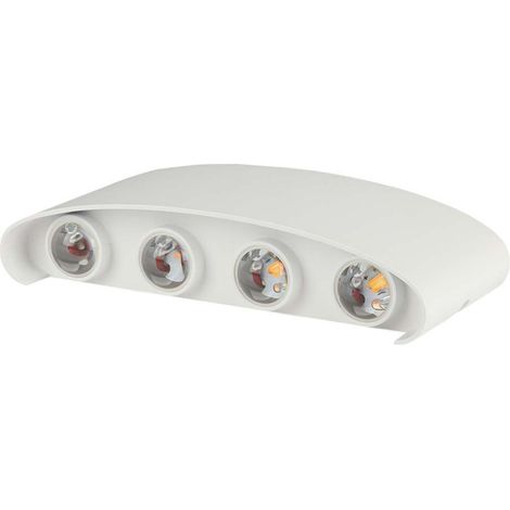 Aplique de pared LED V-TAC de 7 W, doble haz, cuerpo arena, blanco cálido, IP65