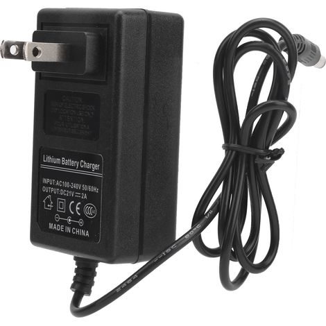 Chargeur batterie lithium 21V 2A adaptateur secteur protection surtension prise américaine 100-240V (1/5)