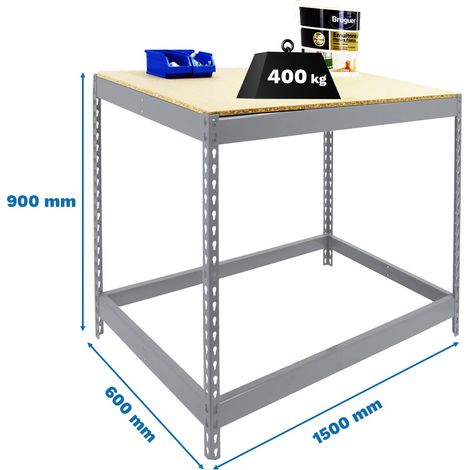 simonrack Arbeitstisch aus verzinktem Metall 150x90 cm