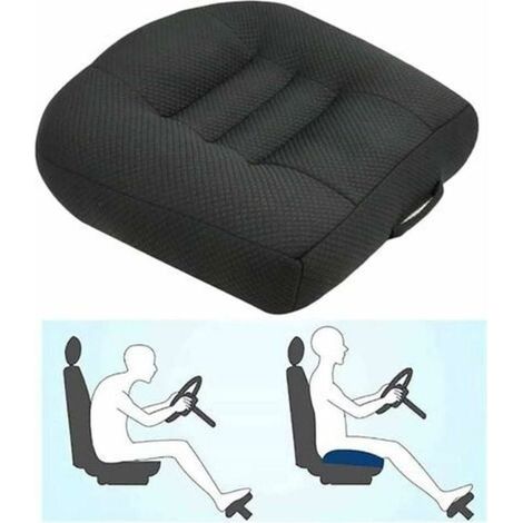 Coussin Voiture rehausseur, Coussin d'élévation de siège de Voiture pour le soulagement et le Confort avec Maille Respirante, Augmente le Champ de Vision de 12cm (Noir) - (1/4)
