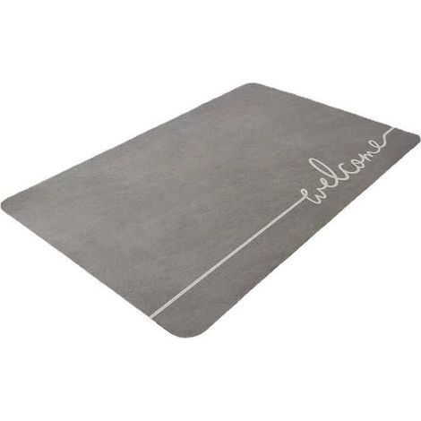 Rutschfeste Badematte, super saugfähiger Diatomit-Badezimmerteppich, Mikrofaser-Badewannenmatte, weiche Duschmatte zum Trocknen (grau, 40 x 60 cm)