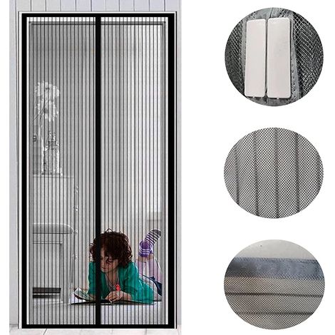 Moustiquaire magnétique pour porte 100 x 210 cm Arrêt automatique pour cuisine/salon/chambre à coucher Résistant Respirant Rideau anti-mouches (1/5)