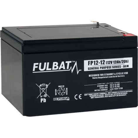 Batterie FULBAT FP12-12 / FP12-12FR 12V 12Ah - Etanche et sans entretien (1/2)