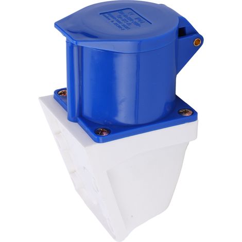 Prise industrielle 32A 220-250V 3 pôles monophasé, étanche et antidéflagrante, installation ouverte, boîtier robuste pour usage intensif. (1/5)