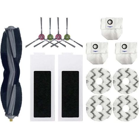 Zubehör für Ecovacs Deebot X1 Omni / X1 e Omni / X1 Turbo Staubsauger: 1 Hauptbürste, 4 Seitenbürsten, 4 Wischpads, 2 Filter, 3 Beutel (1/4)