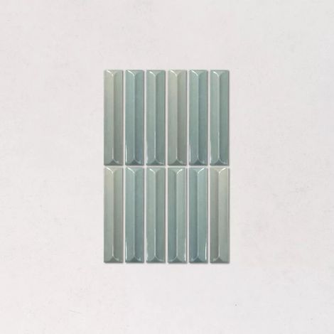 Faience Effet Zellige Bleu Clair NOUVELLE 3x16cm 3D Palladian