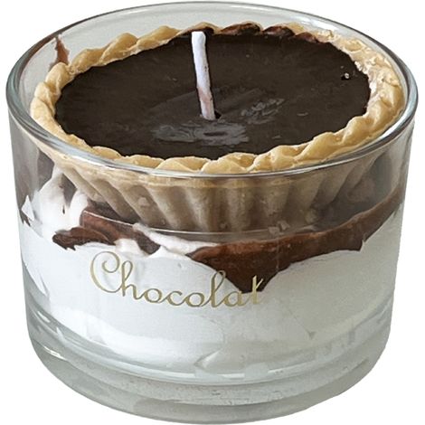 Bougie parfumée tartelette au chocolat fabriquée en Provence (1/2)