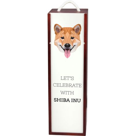 Shiba Inu - caja de vino geométrica con foto e inscripción de Art-Dog (1/5)