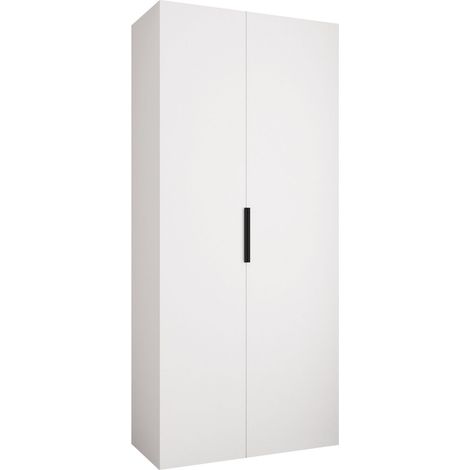 Armario Hartford 572, Blanco, 246x110x52cm, Puertas de armario: Con bisagras, Número de estantes: 6 (1/5)