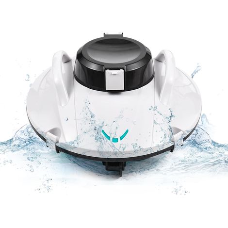 Eosnow Kabelloser Roboter-Poolreiniger, 30 W Vakuum, leistungsstarke Saugleistung, hält 90 Minuten, mit LED-Anzeige, unterstützt Selbstparken für oberirdische/unterirdische 800 Fuß.