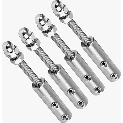 Lot de 4 tendeurs à vis en acier inoxydable pour câbles métalliques de 4 mm – Fixation sécurisée pour tension – Résistants aux intempéries (1/5)