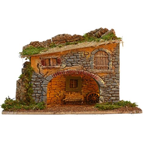 Ambientazione Borgo con Luce Multicolore 39X20X28H cm Peraga Christmas