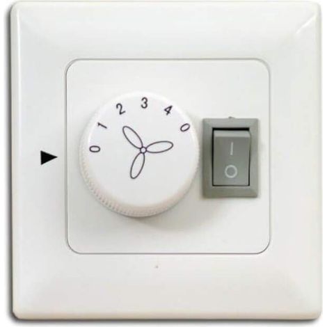Pepeo GmbH 85975 Pepeo Interruttore a Muro per Ventilatori Da Soffitto con Luce, Montaggio Apparente, Illuminazione max. 400 watt