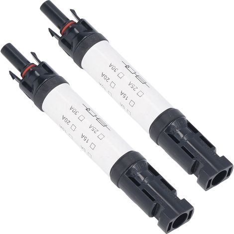 2er-Set Solar-PV-Steckverbinder, IP68 wasserdicht, UV-beständig, 1000 V, mit integrierter Sicherung für Solarkabel/Regler, 30 A (1/5)