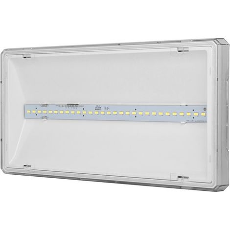 Apparecchio di illuminazione di emergenza uscita L LED IP65 6W 1h monouso AT bianco ETL/6W/B/1/SE
