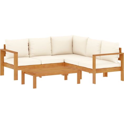Maison Exclusive - Salon de jardin avec coussins 4 pcs bois d'acacia massif (1/5)