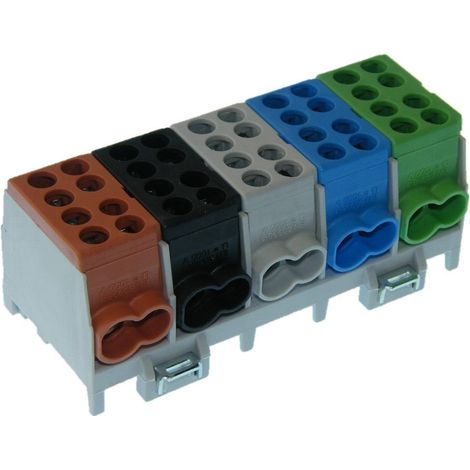 Hauptleitungs-Abzweigklemme 5-polig, 25 mm², fingersicher, farbig codiert Leitungsschutzschalter