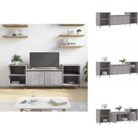 Meuble TV Sonoma gris 160x35x55 cm Bois d'ingénierie - Meuble Tv - Meuble Téléviseur - Support Tv - Unité Tv - Rangement Tv (1/5)