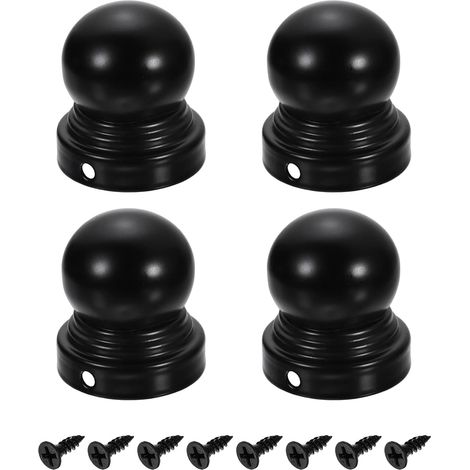 4Pcs Coque Pour Poteaux De Clôture, 40mm/1.57-inch Dôme Rond Étanche À Balle Supérieure Couverture De Poteau En Fer Avec Vis Pour Métal Extérieur Bois Clôture Terrasse. (1/5)