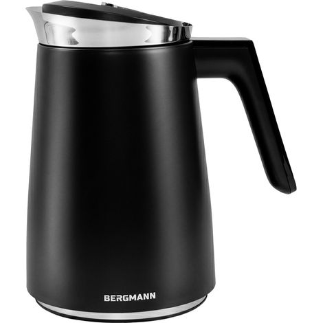 Hervidor eléctrico Bergmann FR007 de 1,5 L y 2200 W, negro mate, con pantalla digital N (1/5)