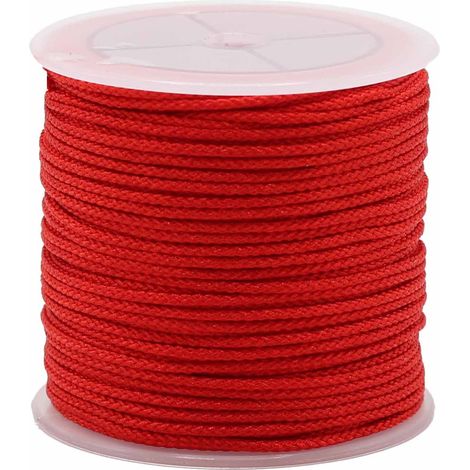 Rollo de cordn rojo para accesorios - 2mm x 25m