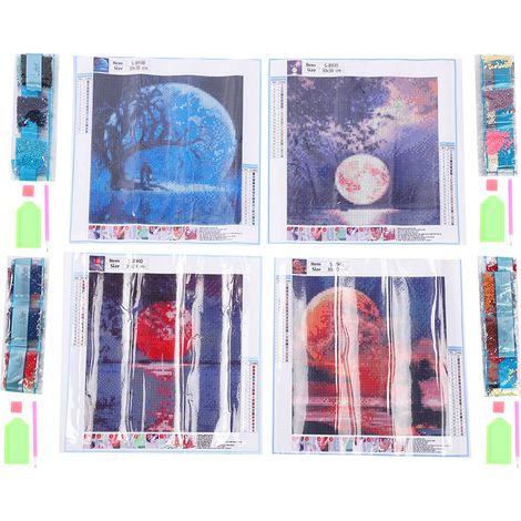 Kit de peinture diamant 5D 4 pièces DIY pour enfants adultes cadeaux accessoires art maison point (1/5)