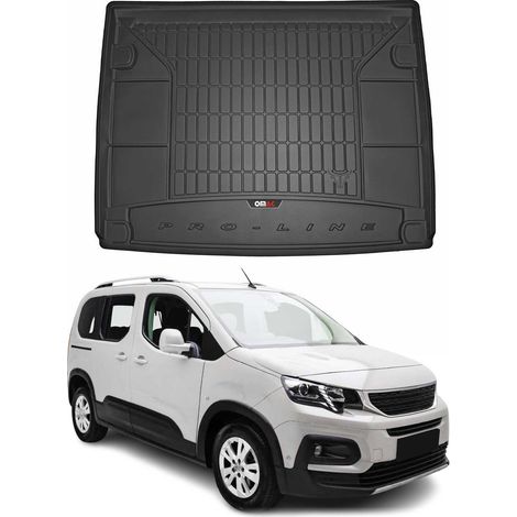Tapis de Coffre 3D TPE Premium Compatible avec Peugeot Rifter 2018 à 2023, Bac de Protection de Coffre Intérieur antidérapant Revêtement de Coffre Bords Hauts pour Voiture Noir (1/5)