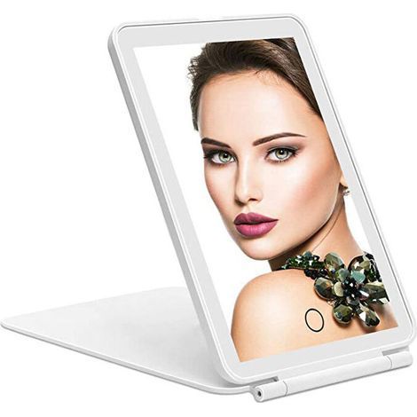 Rechargeable cosmetic mirror with light, 3-color lighting, adjustable brightness, adjustable touch screen, tabletop cosmetic mirror - RAPANDA (1/5)