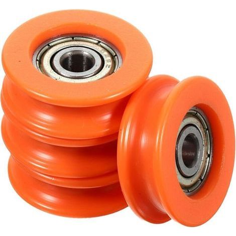 4 roulements à billes en nylon 5 x 25 x 9 mm avec rainure en U