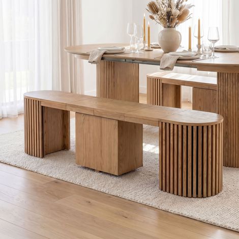 Banc extensible 70-200x40x45 cm décor chêne naturel