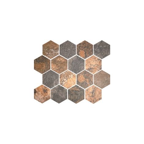Carrelage imitation pierre Zap Marron - 24,8x28,8 hexagonale