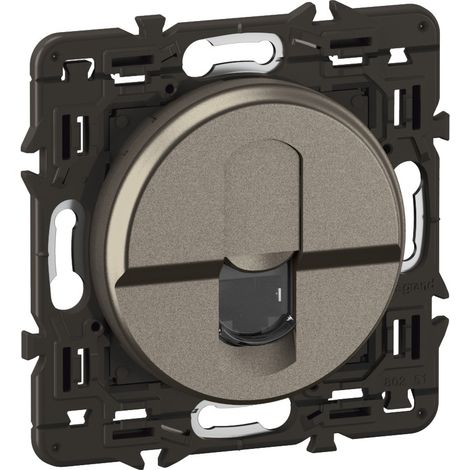 Legrand - Prise RJ45 Céliane blindée Catégorie 6 STP - enjoliveur Titanium et support