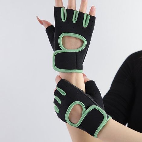 Guanti traspiranti antiscivolo senza dita per sollevamento pesi e fitness, ideali per trazioni e ciclismo, colore giallo, taglia XL. (1/5)