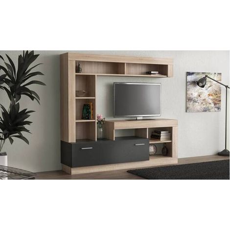 KIT PARETE LIVING LEA 170X42X170 NAT WOOD ANTRAC