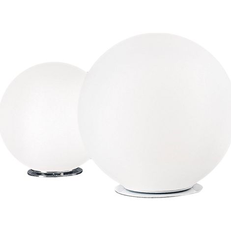 Lampada da Tavolo EMILY 40cm in Vetro Soffiato Satinato Bianco - Attacco E27 75W IP20 - Illuminazione Design Interni - Rossini Group