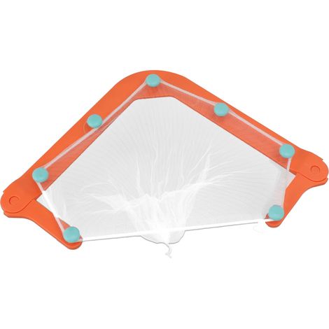 Lot de 2 supports triangulaires pour filtre, passoire d'évier d'angle stable, avec 100 sacs passoire pour déchets de cuisine (orange). (1/5)