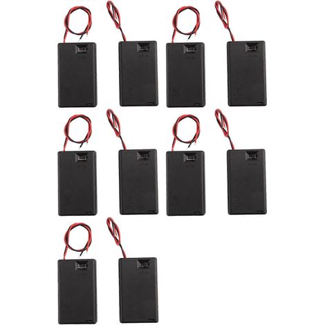 Lot de 10 boîtiers porte-piles 3 x AAA 4,5 V avec interrupteur marche/arrêt et couvercle (1/5)