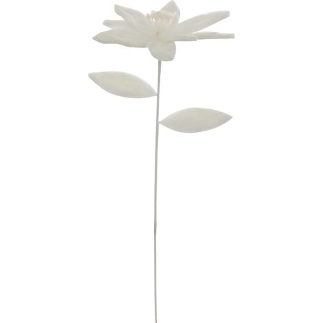 Branche décorative spéciale fêtes Poinsettia fourrure Blanc pailleté H 60 cm - Feeric Christmas (1/2)