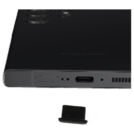 Cache-port de charge pour USB Type-C noir
