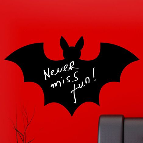 Sticker ardoise tableau noir - stickers muraux adhésif effaçable - CHAUVE-SOURIS - 20x35cm (1/3)